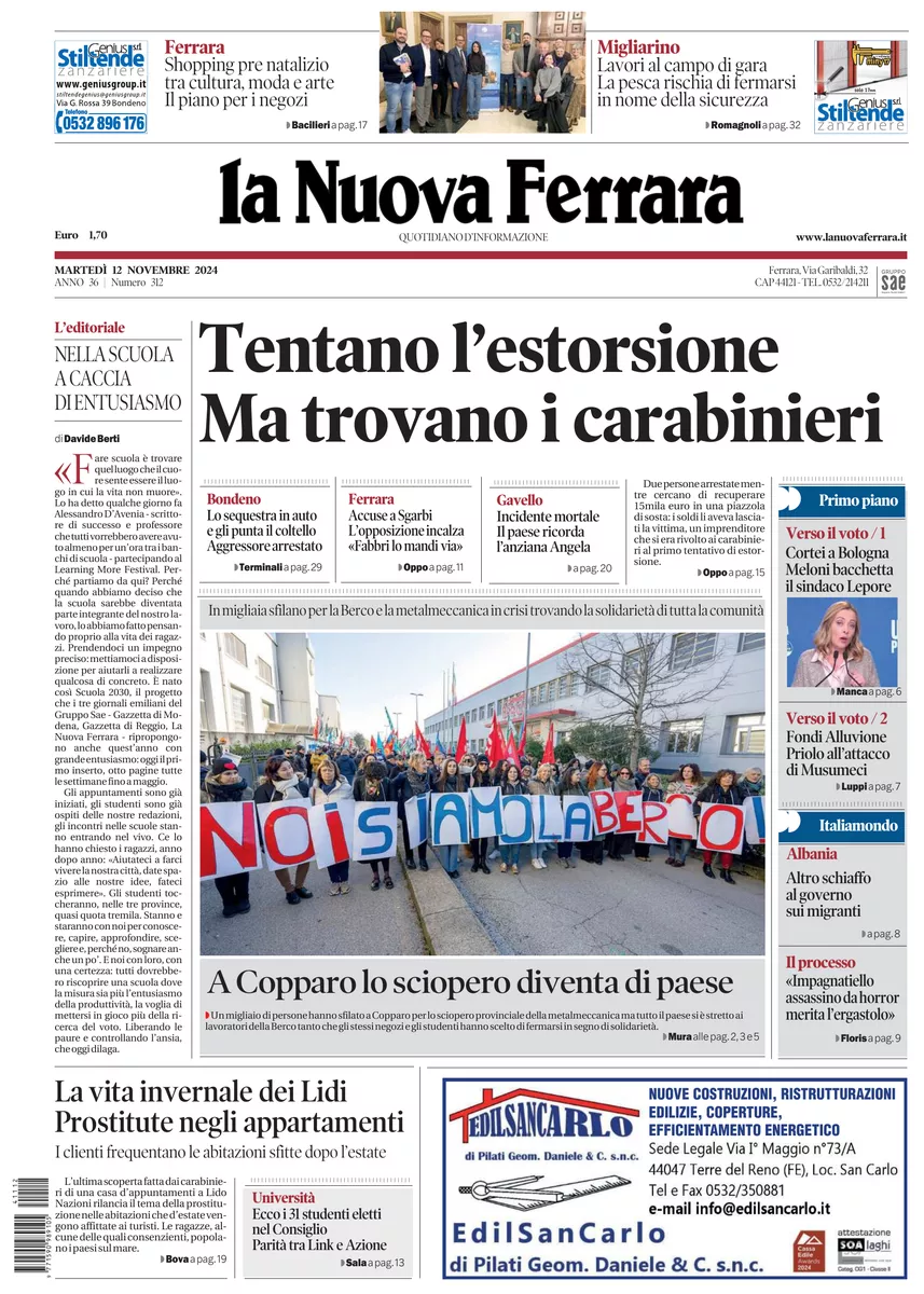 Prima-pagina-nuova ferrara-oggi-edizione-del-2024-11-12